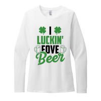 I Luckin Fove Beer Funny St Patrick's Day Womens CVC Long Sleeve Shirt