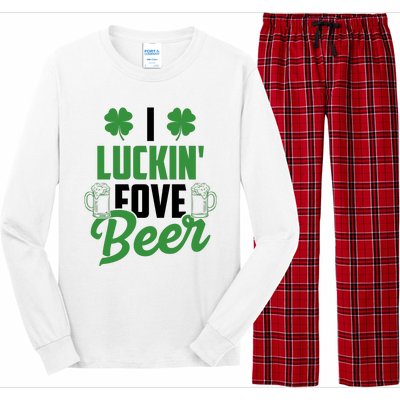 I Luckin Fove Beer Funny St Patrick's Day Long Sleeve Pajama Set