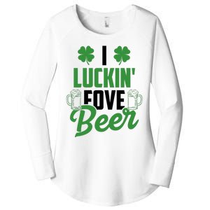 I Luckin Fove Beer Funny St Patrick's Day Women's Perfect Tri Tunic Long Sleeve Shirt