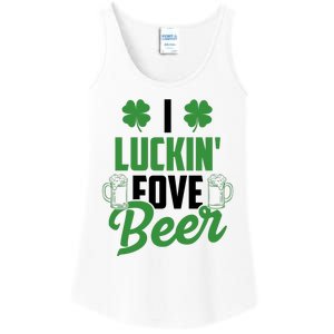 I Luckin Fove Beer Funny St Patrick's Day Ladies Essential Tank