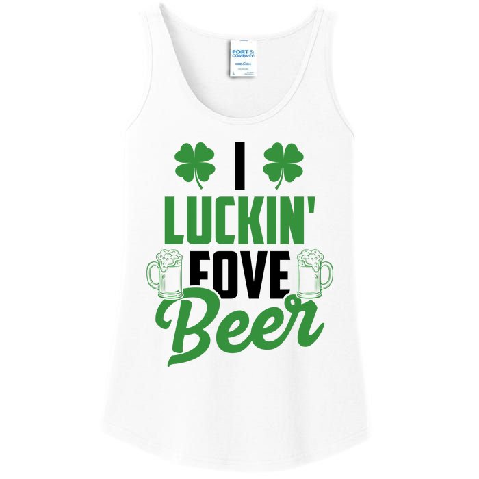 I Luckin Fove Beer Funny St Patrick's Day Ladies Essential Tank