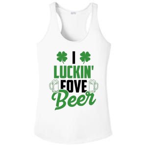 I Luckin Fove Beer Funny St Patrick's Day Ladies PosiCharge Competitor Racerback Tank