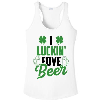 I Luckin Fove Beer Funny St Patrick's Day Ladies PosiCharge Competitor Racerback Tank