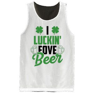 I Luckin Fove Beer Funny St Patrick's Day Mesh Reversible Basketball Jersey Tank