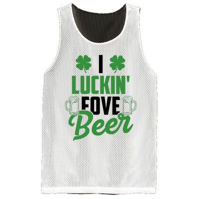 I Luckin Fove Beer Funny St Patrick's Day Mesh Reversible Basketball Jersey Tank