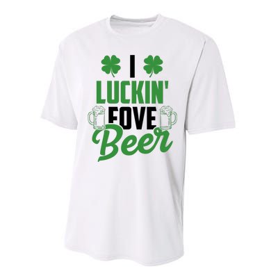 I Luckin Fove Beer Funny St Patrick's Day Performance Sprint T-Shirt