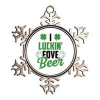 I Luckin Fove Beer Funny St Patrick's Day Metallic Star Ornament