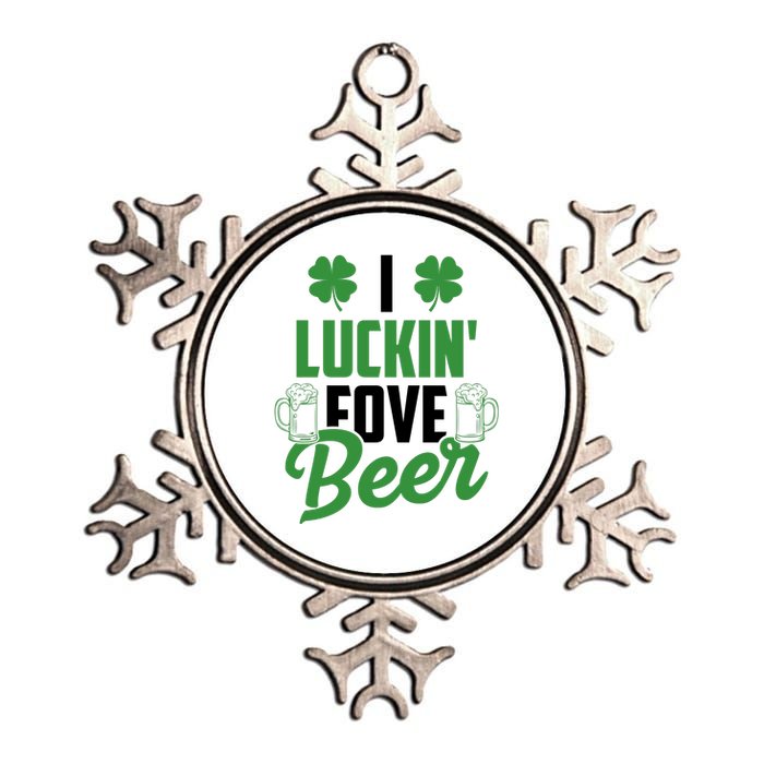 I Luckin Fove Beer Funny St Patrick's Day Metallic Star Ornament