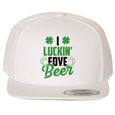 I Luckin Fove Beer Funny St Patrick's Day Wool Snapback Cap
