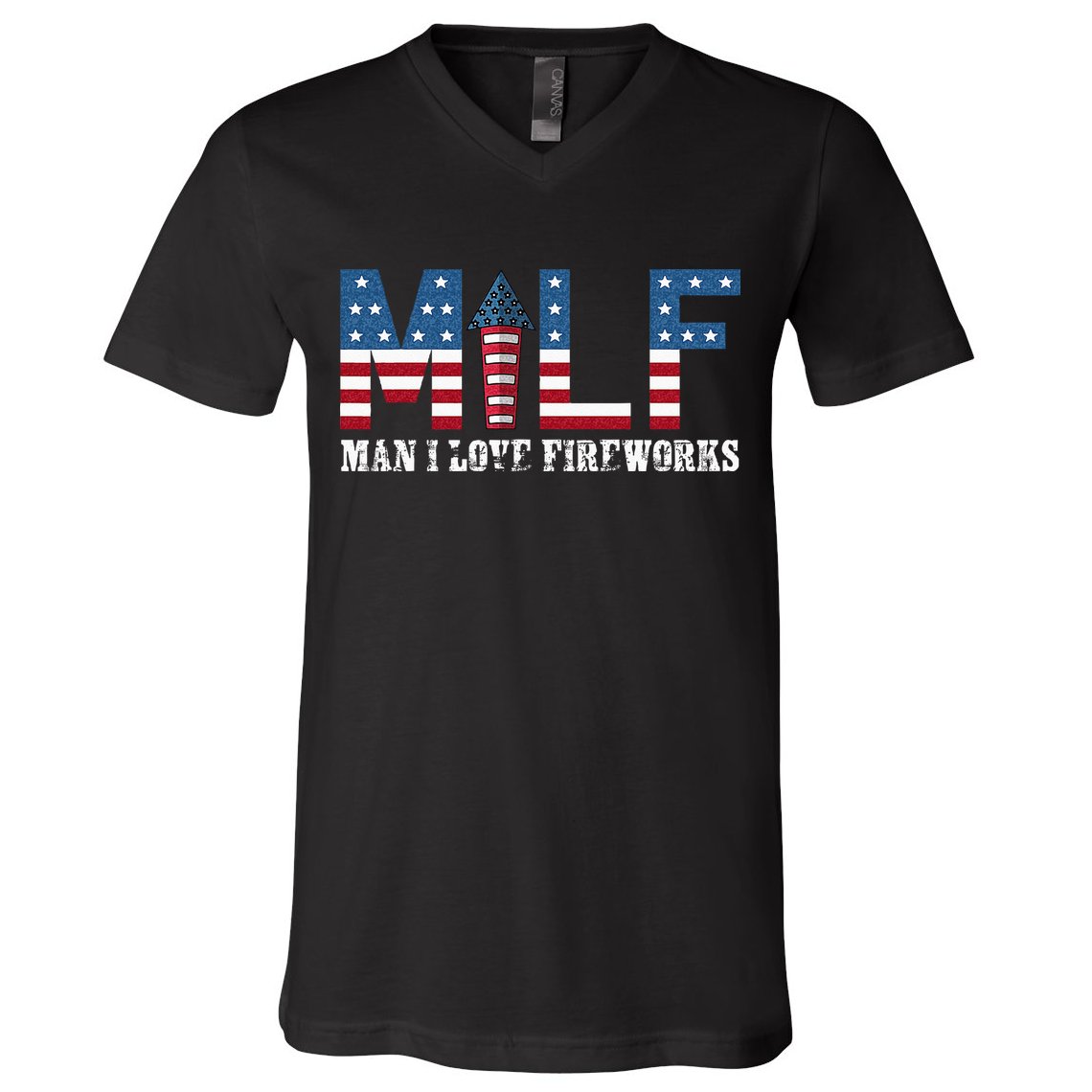 I Love Fireworks Funny 4th Of July V-Neck T-Shirt