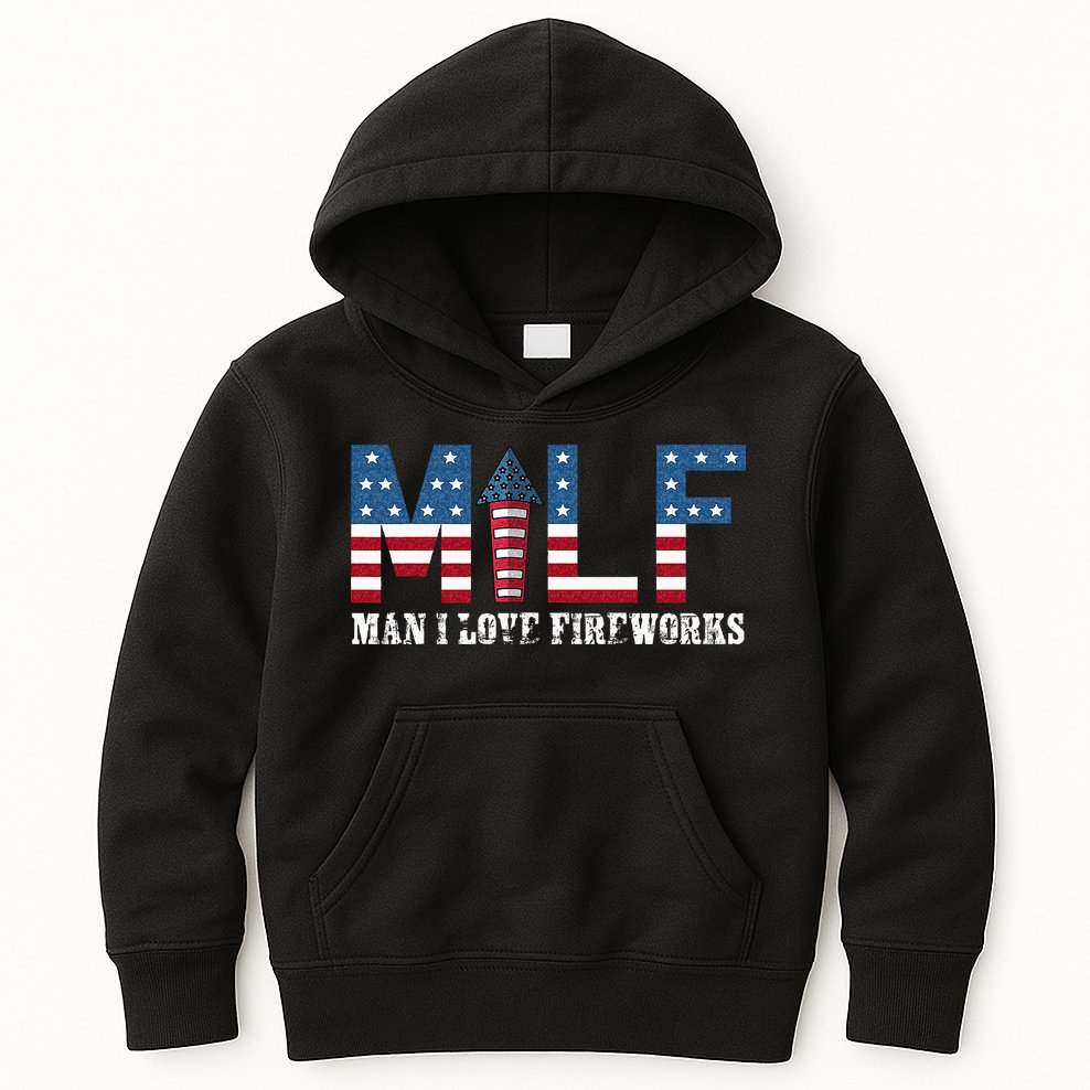 I Love Fireworks Funny 4th Of July Kids Hoodie