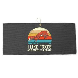 I Like Foxes Zookeeper Fox Lover Hiker Camper Large Microfiber Waffle Golf Towel