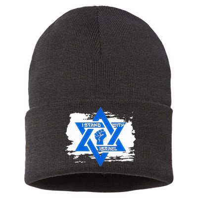 Israel Love Flag I Stand With Israel Heritage Israeli Flag  Sustainable Knit Beanie