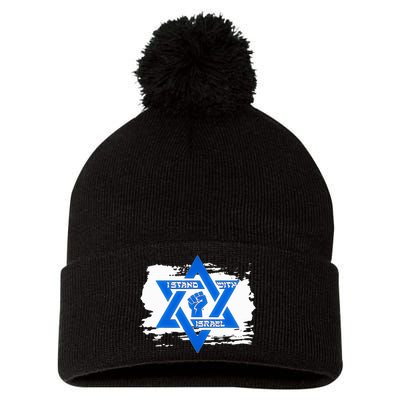 Israel Love Flag I Stand With Israel Heritage Israeli Flag  Pom Pom 12in Knit Beanie