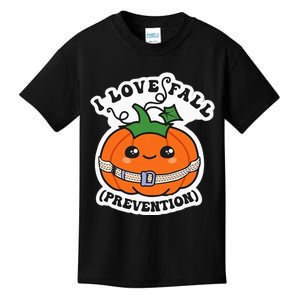 I Love Fall Prevention Fall Physical Therapy Kids T-Shirt