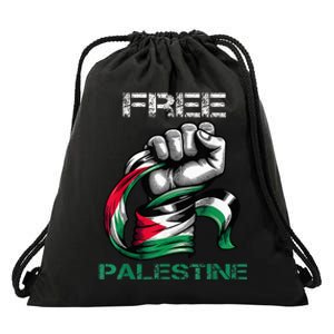 I Love Free Palestine Flag  Drawstring Bag