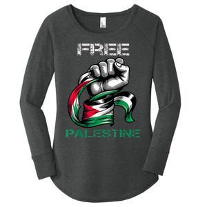 I Love Free Palestine Flag  Women's Perfect Tri Tunic Long Sleeve Shirt