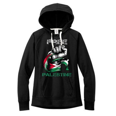 I Love Free Palestine Flag  Women's Fleece Hoodie