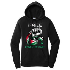 I Love Free Palestine Flag  Women's Pullover Hoodie