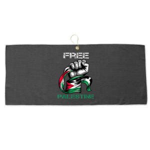 I Love Free Palestine Flag  Large Microfiber Waffle Golf Towel