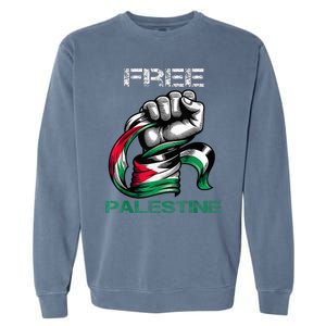 I Love Free Palestine Flag  Garment-Dyed Sweatshirt