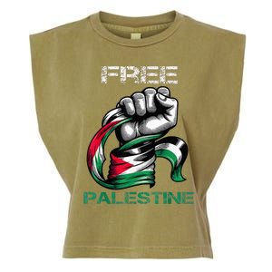 I Love Free Palestine Flag  Garment-Dyed Women's Muscle Tee