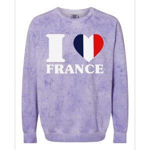 I Love France For France Fan I Love France Colorblast Crewneck Sweatshirt