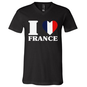 I Love France For France Fan I Love France V-Neck T-Shirt