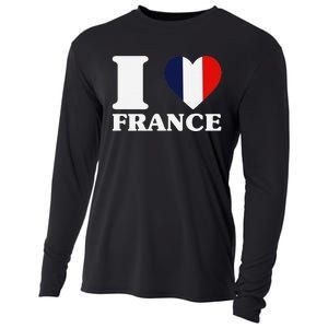 I Love France For France Fan I Love France Cooling Performance Long Sleeve Crew