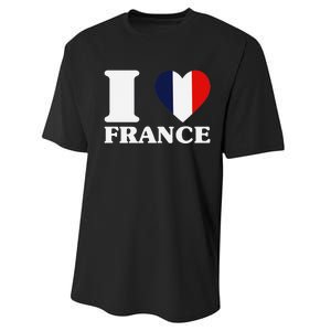 I Love France For France Fan I Love France Performance Sprint T-Shirt