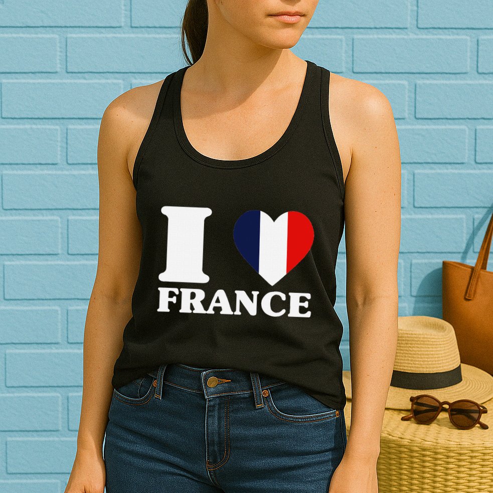I Love France For France Fan I Love France Womens Tank Top