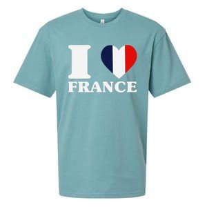 I Love France For France Fan I Love France Sueded Cloud Jersey T-Shirt