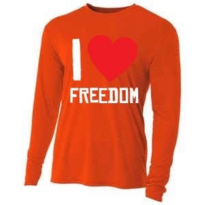 I Love Freedom Gift Free Proud Gift Country Pride Quote Saying Gift Cooling Performance Long Sleeve Crew