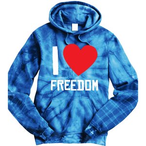 I Love Freedom Gift Free Proud Gift Country Pride Quote Saying Gift Tie Dye Hoodie