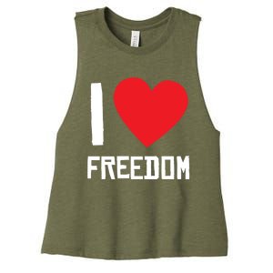 I Love Freedom Gift Free Proud Gift Country Pride Quote Saying Gift Women's Racerback Cropped Tank