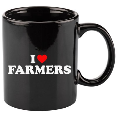I Love Farmers I Heart Farmers 11oz C Handle Ceramic Mug