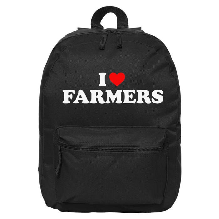 I Love Farmers I Heart Farmers 16 in Basic Backpack