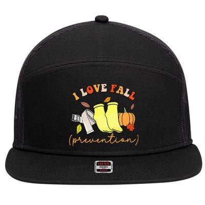 I Love Fall 7 Panel Mesh Trucker Snapback Hat