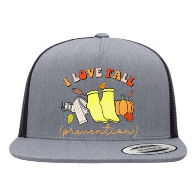 I Love Fall Flat Bill Trucker Hat