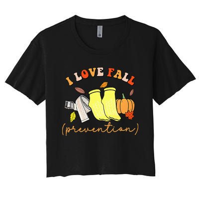 I Love Fall Women's Crop Top Tee