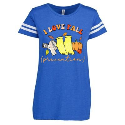 I Love Fall Enza Ladies Jersey Football T-Shirt