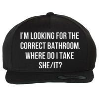 I’M Looking For The Correct Bathroom Where Do I Take A She It Wool Snapback Cap