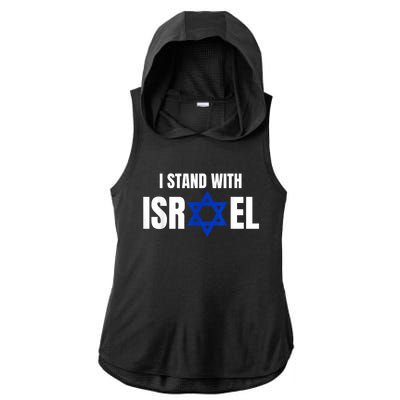 Israel Love Flag I Stand With Israel Heritage Israeli Flag Ladies PosiCharge Tri-Blend Wicking Draft Hoodie Tank