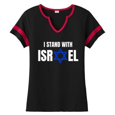 Israel Love Flag I Stand With Israel Heritage Israeli Flag Ladies Halftime Notch Neck Tee