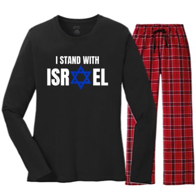 Israel Love Flag I Stand With Israel Heritage Israeli Flag Women's Long Sleeve Flannel Pajama Set 