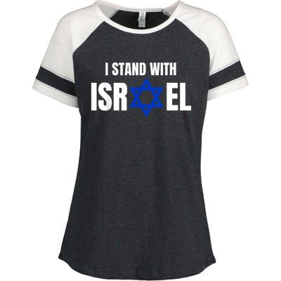 Israel Love Flag I Stand With Israel Heritage Israeli Flag Enza Ladies Jersey Colorblock Tee