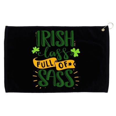 Irish Lass Full Of Sass Funny St Patricks Day Lucky Grommeted Golf Towel