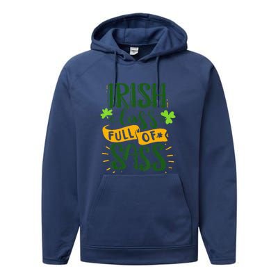 Irish Lass Full Of Sass Funny St Patricks Day Lucky Performance Fleece Hoodie