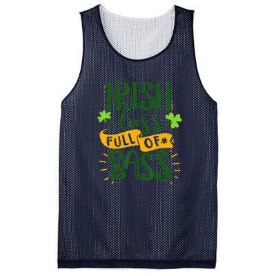 Irish Lass Full Of Sass Funny St Patricks Day Lucky Mesh Reversible Basketball Jersey Tank