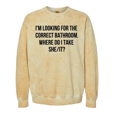 I’M Looking For The Correct Bathroom Where Do I Take A She It Colorblast Crewneck Sweatshirt